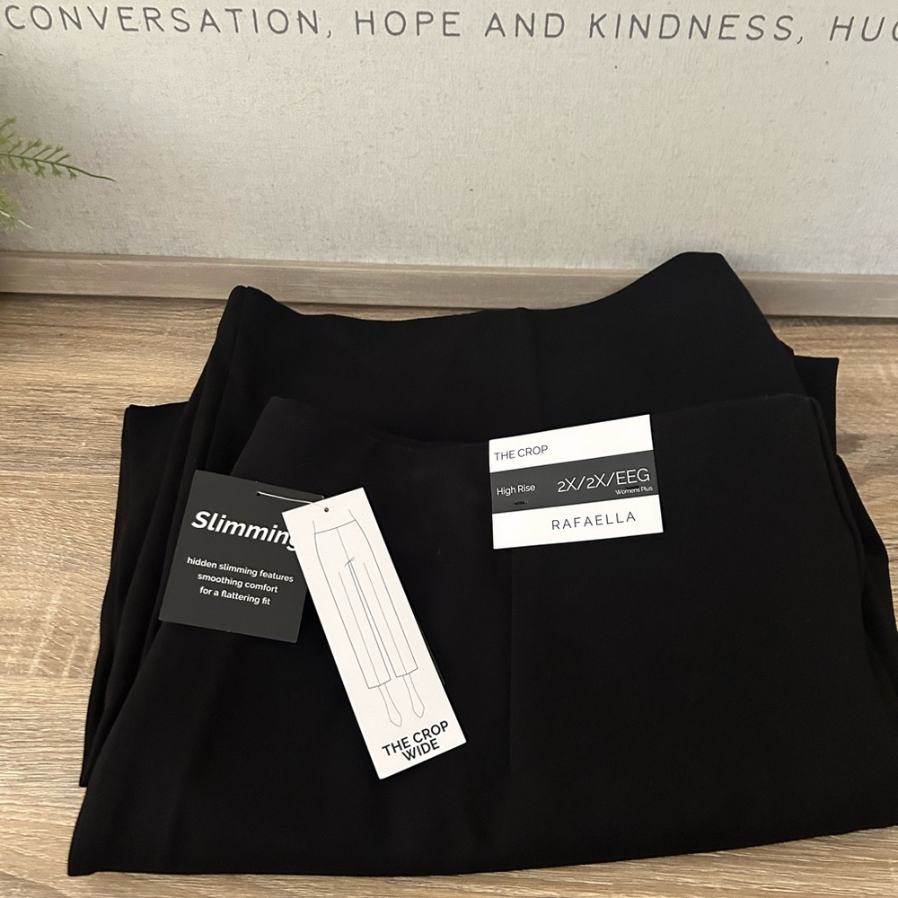 Rafaella Black High Rise Crop Pants & J Jill wide Leg Crop Chino Pants